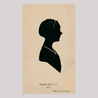 Front of silhouette, Woman looking right