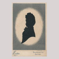 Front of silhouette, Woman looking left