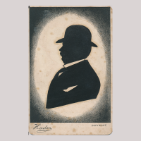 Front of silhouette, Man looking left