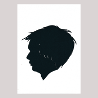 Front of silhouette, Boy looking to the left