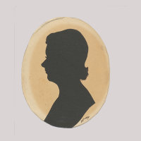 Front of silhouette, Woman looking to the left