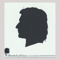 Front of silhouette, Woman looking to the left