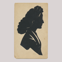 Front of silhouette, Woman looking to the right