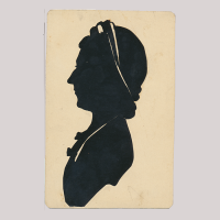 Front of silhouette, Woman looking to the left