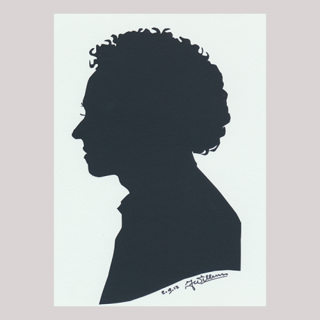 
        Front of silhouette, with man looking left.