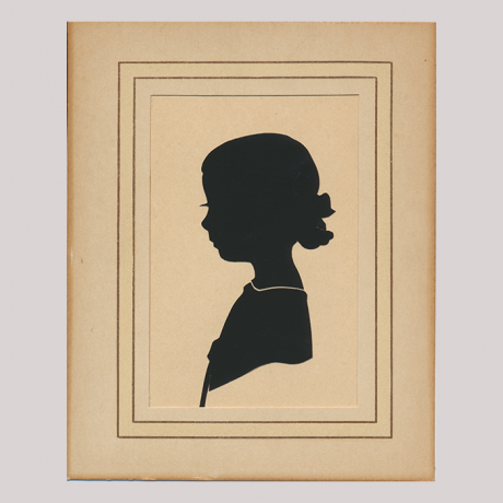 
        Front of silhouette, with girl looking left.