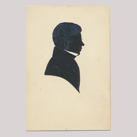 
        Front of silhouette, with man looking right.