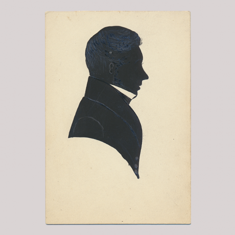 
        Front of silhouette, with man looking right.